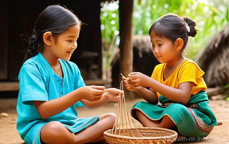 미래 세대를 위한 지역 정체성 교육 - **A joyful family cooking scene in a traditional Thai home.**
    A warm and inviting atmosphere is ...