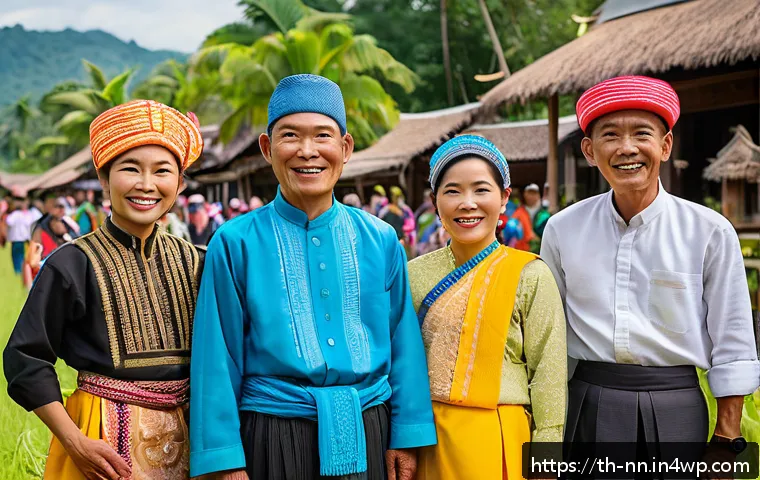 지역 정체성 증진을 위한 성과 측정 방법 - A vibrant community festival in a rural Thai village showcasing traditional cultural performances, l...