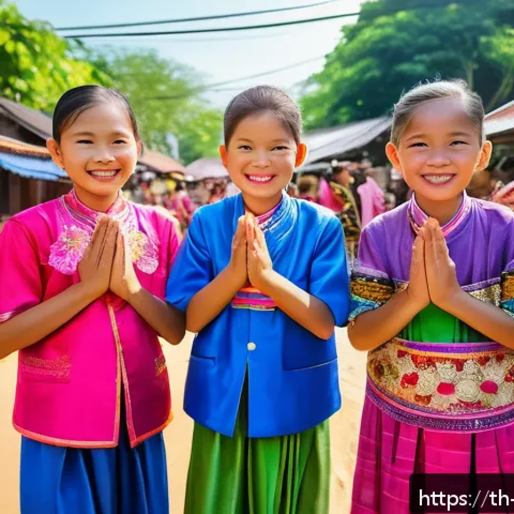 지역 정체성을 위한 인터뷰 사례 공유 - A warm and vivid scene of a traditional Thai village festival in Northern Thailand during Songkran, ...