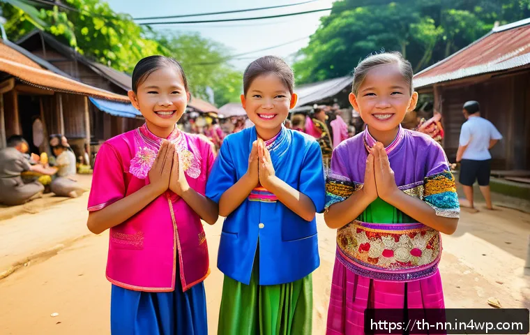 지역 정체성을 위한 인터뷰   사례 공유 - A warm and vivid scene of a traditional Thai village festival in Northern Thailand during Songkran, ...